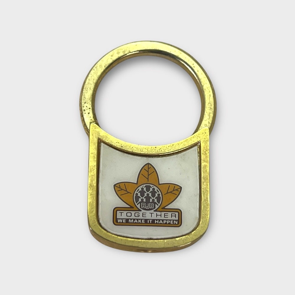 RJ Reynolds RJR Together We Make It Happen VTG Tobacco Leaf Keychain Carousel